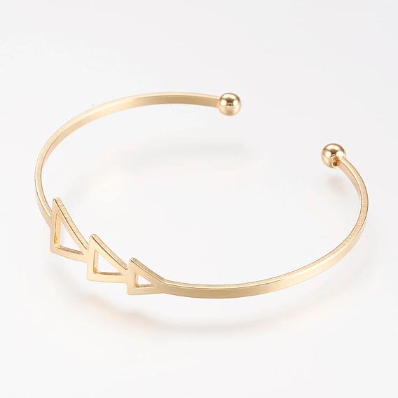 Brass Cuff Bangle, Real 18K Gold Plated
