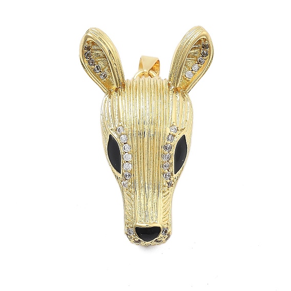 Латунные с фианитами и эмалевыми подвесками, без кадмия и без свинца, олени прелести