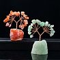 Natural Gemstone Chips Tree Decorations, Gemstone Base with Copper Wire Feng Shui Energy Stone Gift for Home Office Desktop Ornament