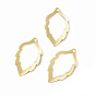 Brass Pendant, Cadmium Free & Lead Free, Hollow, Leaf Charm