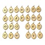 304 Stainless Steel Pendants, Oval with Letter A~Z Charms
