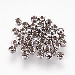 Stainless Steel Color 316 Stainless Steel Spacer Beads, Rondelle, Stainless Steel Color, 3x2mm, Hole: 1.5mm