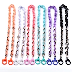 Mixed Color Personalized Acrylic & CCB Plastic Cable Chain Necklaces, Eyeglasses Chains, Handbag Chains, with Plastic Lobster Claw Clasps, Mixed Color, 26.97 inch(68.5cm)