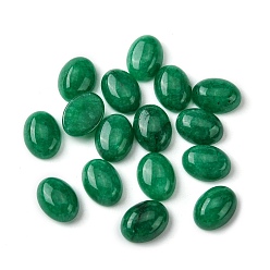 White Jade Natural White Jade Cabochons, Oval, Dyed, Green, 8~8.5x6~6.5x2.5~3.5mm