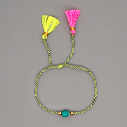 B-B190051L Natural Gemstone Yoga Bracelet Ethnic Style Turquoise Beaded Bracelet for Men and Women.