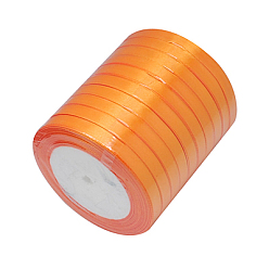 Orange Single Face Satin Ribbon, Polyester Ribbon, Orange 25yards/roll(22.86m/roll), 10rolls/group, 250yards/group(228.6m/group)