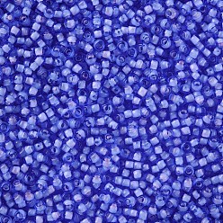 Mauve 12/0 Grade A Round Glass Seed Beads, Transparent Inside Colours, Mauve, 2x1.5mm, Hole: 0.7mm, about 48500pcs/pound
