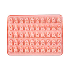 Coral Bear Shape DIY Silicone Molds, Fondant Molds, Resin Casting Molds, for Chocolate, Candy, UV Resin & Epoxy Resin Craft Making, Coral, 137x188x10mm