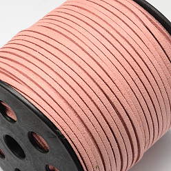 Dark Salmon Eco-Friendly Faux Suede Cord, Faux Suede Lace, Dark Salmon, 3.0x1.4mm, about 98.42 yards(90m)/roll