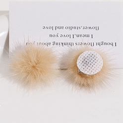 PapayaWhip Faux Mink Fur Pompoms, Plush Ball, DIY Ornament Accessories for Shoes Hats Clothes, PapayaWhip, 30mm