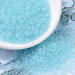 (RR278) Aqua Lined Crystal AB Миюки круглые бусины рокайль, японский бисер, 11/0, (rr 278) кристалл, облицованный водой, ab, 11/0, 2x1.3 мм, отверстие : 0.8 мм, Около 1111 шт / 10 г