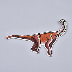Colorful Computerized Embroidery Cloth Iron on/Sew on Patches, Costume Accessories, Dinosaur, Colorful, 78x25x2mm