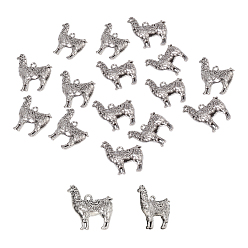 Antique Silver Tibetan Style Zinc Alloy Pendants, Llama/Alpaca, Antique Silver, 25x22x3mm, Hole: 1mm