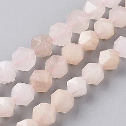 Pink Aventurine Natural Pink Aventurine Beads Strands, Star Cut Round Beads, Faceted, 10mm, Hole: 1.2mm, about 39pcs/strand, 15.16 inch(38.5cm)