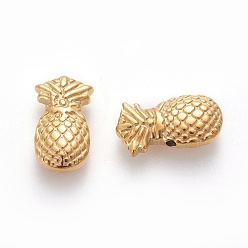 Golden Ion Plating(IP) 304 Stainless Steel Beads, Ananas, Manual Polishing, Golden, 18.5x10x4.5mm, Hole: 1.5mm