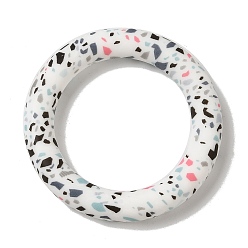 Белый Дым Силиконовые бусины, кольцо, серый, 65x10 мм, отверстие : 3 мм