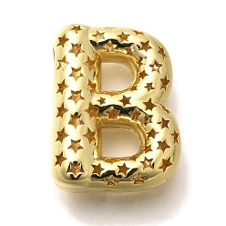 Letter B Полые медные подвески, стойки покрытие, долговечный, без кадмия и без свинца, письмо амулеты, В письме, 22.5x17x8 мм, отверстие : 4.7x3 мм