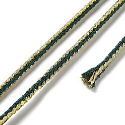 Dark Green 14M Duotone Polyester Braided Cord, Round, Dark Green, 2.5mm, about 15.31 Yards(14m)/Roll