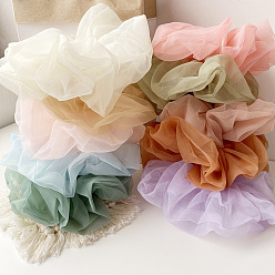 Super-sized organza mix and match Chic Oversized Organza Hair Scrunchie for Girls, Sweet and Elegant French Style Headband with Fairy Mesh Bow Tie