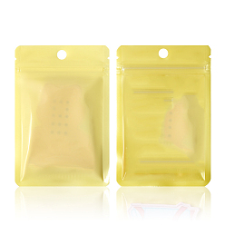 Yellow Composite Material Clear Window Ziplock Mylar Bag, Smell Proof Resealable for Packaging Pouch Party Favor Food Lipgloss Jewelry Storage, Rectangle, Yellow, 8x6cm, 100pcs/set