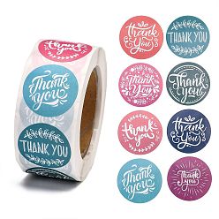 Word 1 Inch Thank You Self-Adhesive Paper Gift Tag Stickers, for Party, Decorative Presents, Flat Round, Word, 25mm, 500pcs/roll