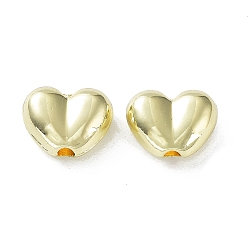 Golden Rack Plating Alloy Beads, Heart, Golden, 8x10x4.5mm, Hole: 1.8mm