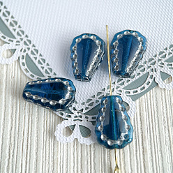 Bleu Dodger Perles de verre tchèques, larme, Dodger bleu, 17x12mm