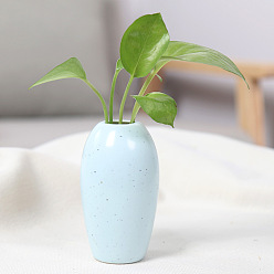 Light Blue Ceramic Flower Vase for Home, Office, Creative Desktop Decoration, Light Blue, 50x95mm