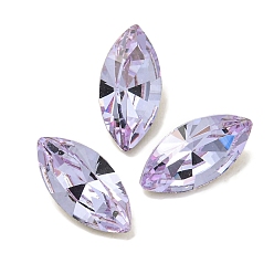 Фиолетовый Стеклянные стразы кабошоны, задние и задние, граненые, лошадиный глаз , фиолетовые, 10x5x3.5 мм