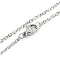 Golden Unisex 304 Stainless Steel Cable Chain Necklace with Lobster Claw Clasps, Stainless Steel Color, 22.00 inch(55.88cm)