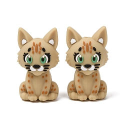 Lion Food Grade Eco-Friendly Silicone Focal Beads, BurlyWood, Lion, 35x21x16mm, Hole: 2.5mm