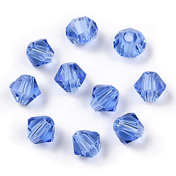 Light Blue Imitation 5301 Bicone Beads, Transparent Glass Faceted Beads, Light Blue, 6x5mm, Hole: 1.3mm, about 288pcs/bag