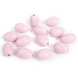 Pink Easter Theme Spray Painted Wood Beads, Easter Egg, Pink, 30x20mm