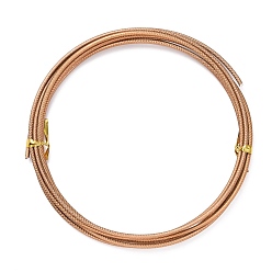 Седло Коричневый Текстурированная алюминиевая проволока, гибкая металлическая проволока, для изготовления ювелирных изделий и цветочной проволоки, седло коричневый, 12 датчик, 2 мм, 2 м / рулон (6.5 фут / рулон)