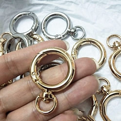 Light Gold Round Ring Alloy Swivel Clasps, Light Gold, 41x28mm, Hole: 19mm