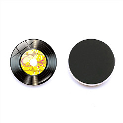 Jaune Autocollant magnétique de réfrigérateur en résine multifonction mignon, aimants de réfrigérateur, forme de disque vinyle, jaune, 30mm