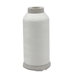Blanc Fumé 150d/2 fil à coudre polyester lumineux, brille dans le noir, cordon en polyester pour la fabrication de bijoux, fumée blanche, 0.2mm, 1000 yards / bobine 