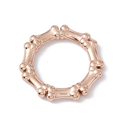 Rose Gold Ion Plating(IP) 304 Stainless Steel Linking Rings, Imitation Bone Beaded Heptagon Ring, Rose Gold, 21x21x2.5mm, Inner Diameter: 13mm