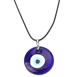 3cm glass necklace Blue Devil's Eye Glass Necklace & Evil Eye Braided Bracelet Set - Fashion Jewelry