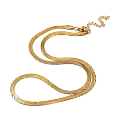 Golden 304 Stainless Steel Herringbone Chain Necklaces, Golden, 17.72~18.50 inch(45~47cm)