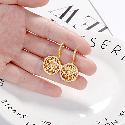 golden ear studs Dreamcatcher Earrings - Fashionable European and American Diamond Inlaid Short Earrings