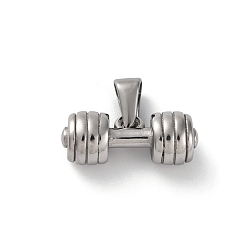 Нержавеющая Сталь Цвет Антикоррозийные 304 подвески из нержавеющей стали, гантель очарование, цвет нержавеющей стали, 20x8 мм, отверстие : 6x3 мм