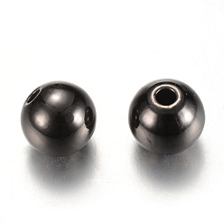 Gunmetal Brass Spacer Beads, Round, Gunmetal, 3x2.5mm, Hole: 1.5mm