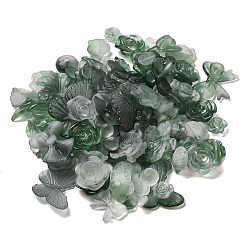 Dark Slate Gray Transparent Acrylic Beads, Frosted, Mixed Shapes, Dark Slate Gray, 12~30.5x11.5~39.5x2.5~9mm, Hole: 1.6~2.7mm