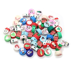 Mixed Shapes Christmas Themed Handmade Polymer Clay Beads, Mixed Shapes, 10mm, about 1000pcs/bag