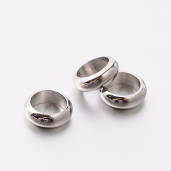 Нержавеющая Сталь Цвет Устойчивая к потускнению рондель 201 разделительные бусины из нержавеющей стали, цвет нержавеющей стали, 7x2.5 мм, отверстие : 5 мм