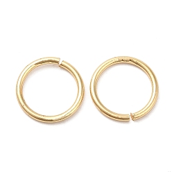 Real 18K Gold Plated Brass Open Jump Rings, Round Rings, Real 18K Gold Plated, 18 Gauge, 12x1mm, Inner Diameter: 10mm