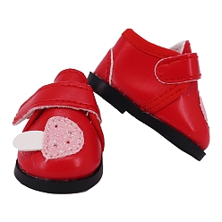 Красный Туфли из кожи куклы из искусственной кожи в форме гриба, Аксессуары для американской куклы 14 дюйма для девочек, красные, 57x35 мм