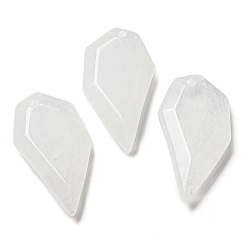 Quartz Crystal Natural Quartz Crystal Pendants, Rock Crystal Pendants, Faceted Half Heart Charms, 27x14x5.5mm, Hole: 1.5mm