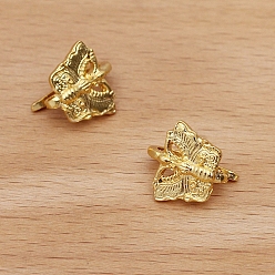 Golden Alloy Hair Findings, Pony Hook, Ponytail Decoration Accessories, Butterfly, Golden, 15x14mm